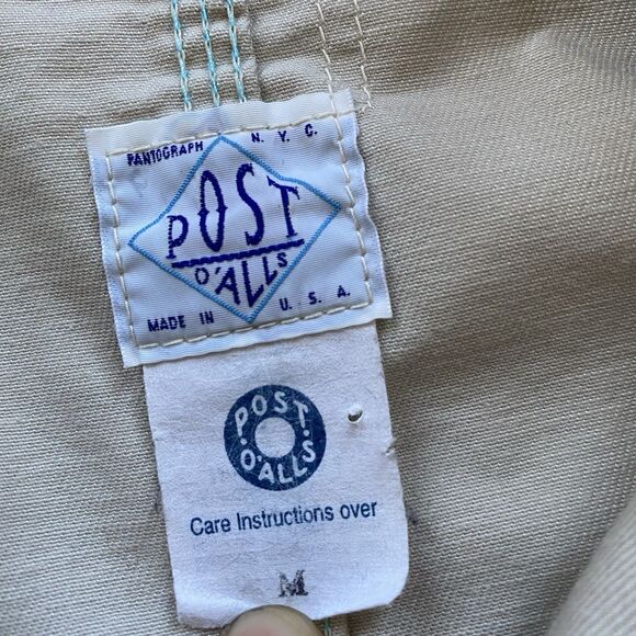 Post Overalls Chore Jacket Medium Khaki Tan Chinstrap Cotton O'alls - Picture 8 of 9